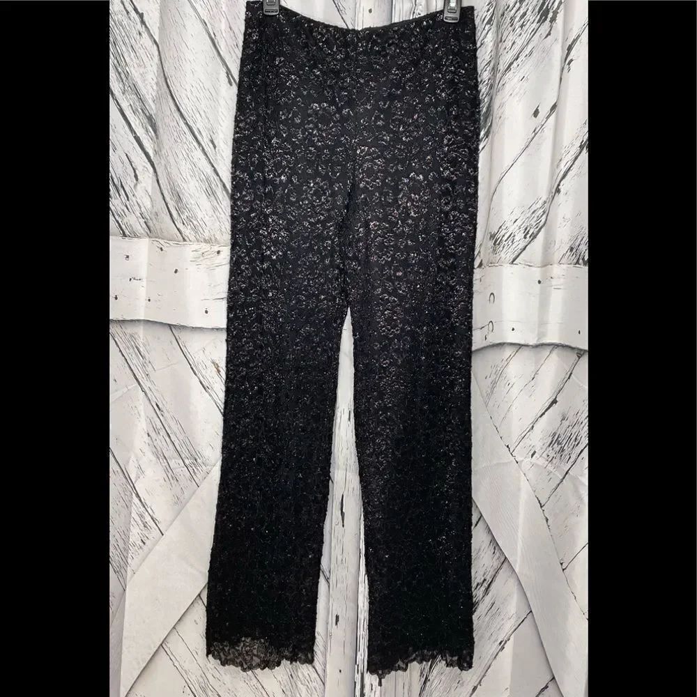 J. R. Nites by Caliendo 90’s Black Lace Pants 6